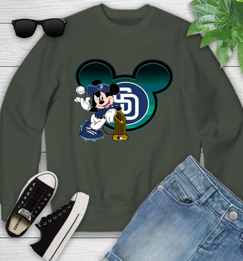MLB San Diego Padres The Commissioner's Trophy Mickey Mouse Disney Youth Sweatshirt 10