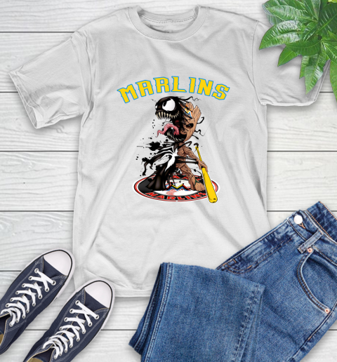 MLB Miami Marlins Baseball Venom Groot Guardians Of The Galaxy T-Shirt