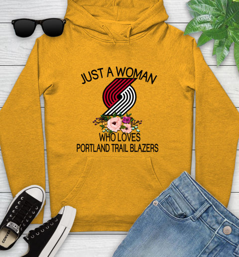 NBA Just A Woman Who Loves Portland Trail Blazers Basketball Sports Youth Hoodie 2