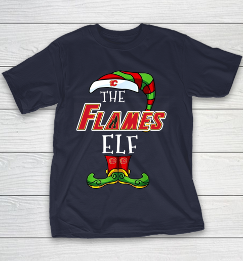 Calgary Flames Christmas ELF Funny NHL Youth T-Shirt 2