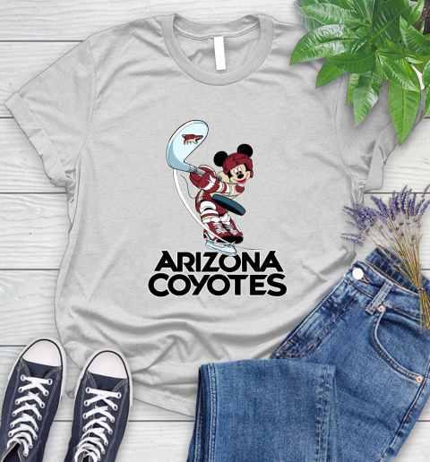 NHL Hockey Arizona Coyotes Cheerful Mickey Mouse Shirt Women's T-Shirt 2