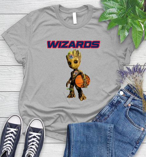 Washington Wizards NBA Basketball Groot Marvel Guardians Of The Galaxy Women's T-Shirt 5