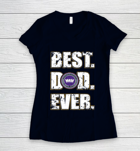 NBA Sacramento Kings Basketball Best Dad Ever Family Shirt Women's V-Neck T-Shirt 2