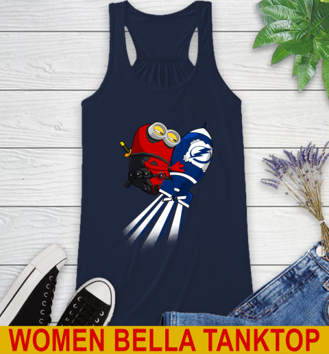 NHL Hockey Tampa Bay Lightning Deadpool Minion Marvel Shirt Racerback Tank 9