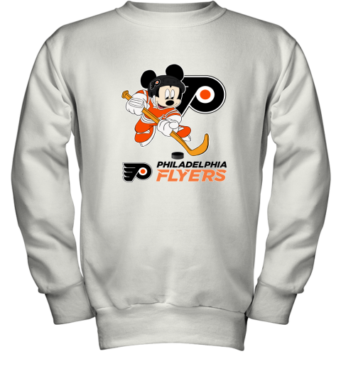 NHL Hockey Mickey Mouse Team Philadelphia Flyers Youth Sweatshirt