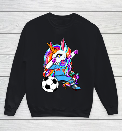 Dabbing Unicorn Fiji Soccer Fans Jersey Flag Fijian Football Youth Sweatshirt