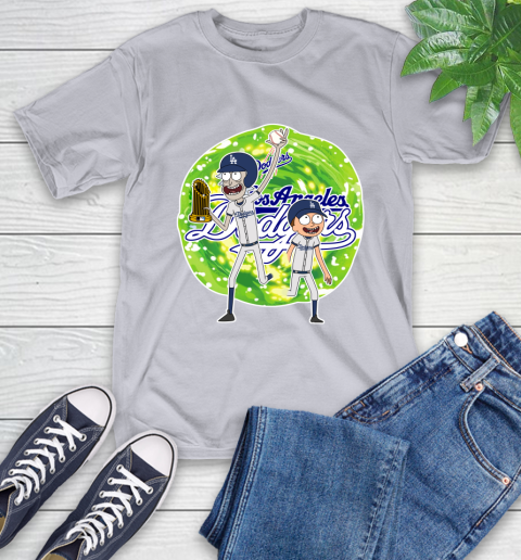 MLB Los Angeles Dodgers Rick And Morty Commissioner's Trophy Baseball Sports T-Shirt 6