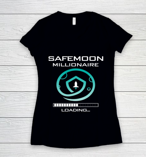 Funny Safemoon Millionaire Crypto Women's V-Neck T-Shirt