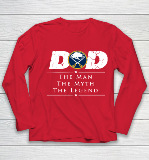 Buffalo Sabres NHL Ice Hockey Dad The Man The Myth The Legend Youth Long Sleeve 8