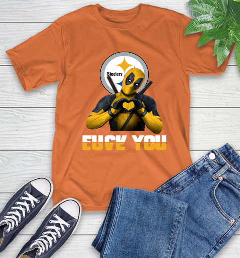 NHL Pittsburgh Steelers Deadpool Love You Fuck You Football Sports T-Shirt 4