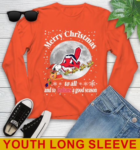 Cleveland Indians Merry Christmas To All And To Indians A Good Season MLB Baseball Sports Youth Long Sleeve 3