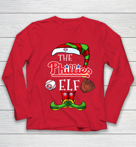 Philadelphia Phillies Christmas ELF Funny MLB Youth Long Sleeve 8