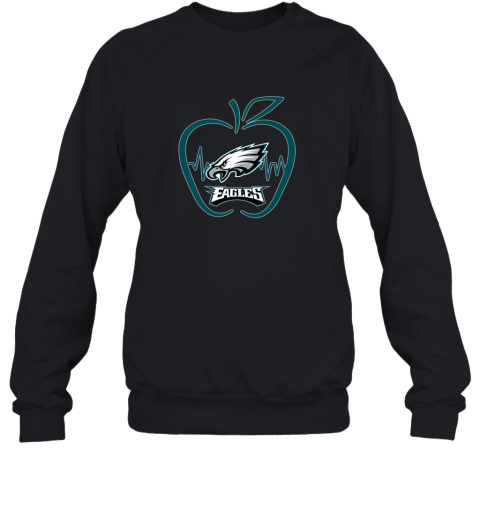 Apple Heartbeat Teacher Symbol Philadelphia Eagles Sweatshirt