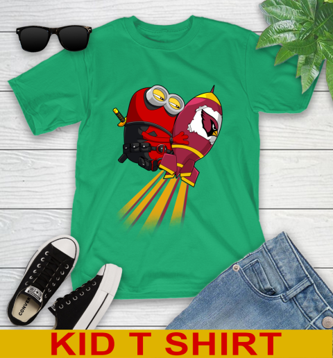 NFL Football Arizona Cardinals Deadpool Minion Marvel Shirt Youth T-Shirt 7