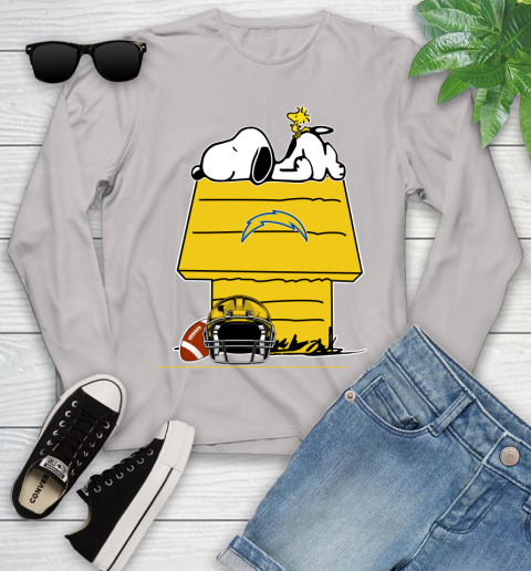Los Angeles Chargers NFL Football Snoopy Woodstock The Peanuts Movie Youth Long Sleeve 12
