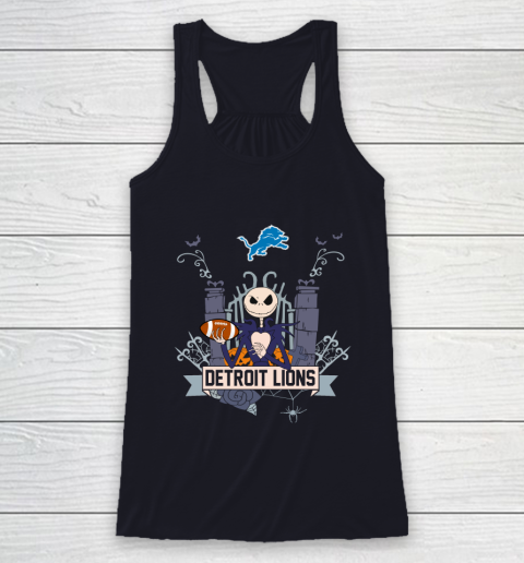 NFL Detroit Lions Football Jack Skellington Halloween Racerback Tank 7