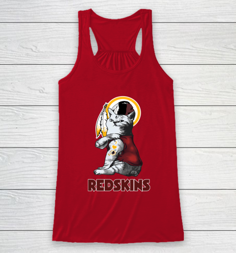 NFL Football My Cat Loves Washington Redskins Racerback Tank 4