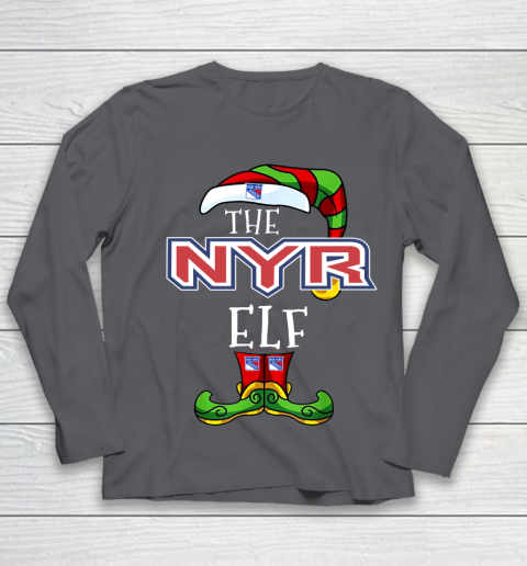 New York Rangers Christmas ELF Funny NHL Youth Long Sleeve 6