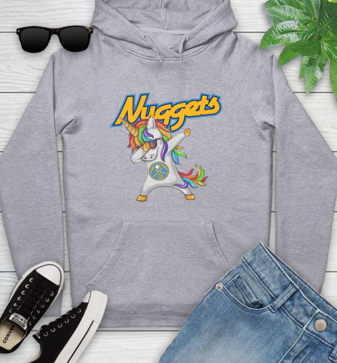Denver Nuggets NBA Basketball Funny Unicorn Dabbing Sports Youth Hoodie 6