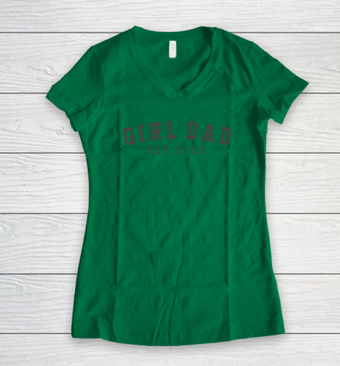 Girl Dad Est 2023 Dad To Be Gifts Father's Day New Baby Girl Women's V-Neck T-Shirt 3