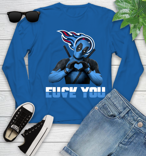 NHL Tennessee Titans Deadpool Love You Fuck You Football Sports Youth Long Sleeve 10