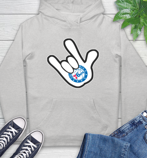 Philadelphia 76ers NBA Basketball Mickey Rock Hand Disney Hoodie