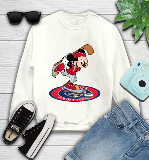 NHL Hockey Florida Panthers Cheerful Mickey Disney Shirt Youth Sweatshirt 2