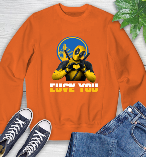 NBA Golden State Warriors Deadpool Love You Fuck You Basketball Sports Sweatshirt 3