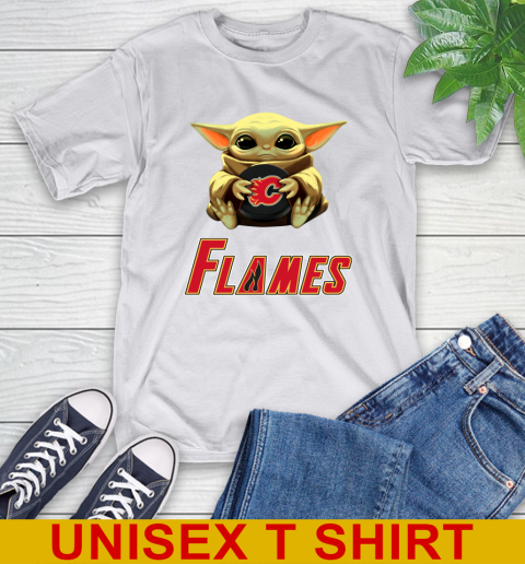 NHL Hockey Calgary Flames Star Wars Baby Yoda Shirt 12