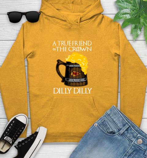 NFL Kansas City Chiefs A True Friend Of The Crown Game Of Thrones Beer Dilly Dilly Football Shirt Youth Hoodie 2