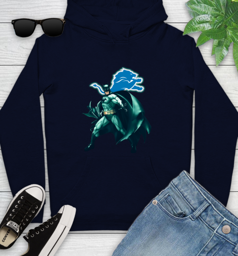 NFL Batman Football Sports Detroit Lions Youth Hoodie 4