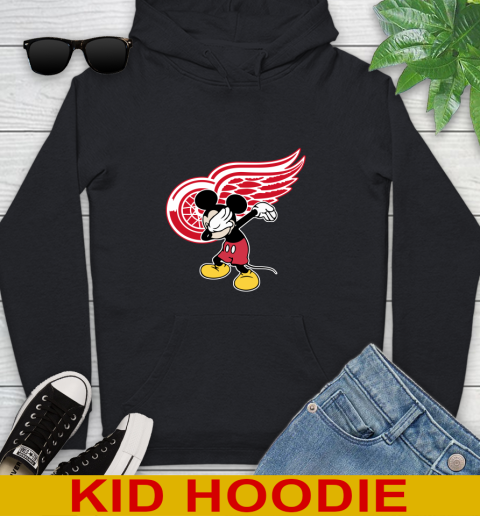 Detroit Red Wings NHL Hockey Dabbing Mickey Disney Sports Youth Hoodie 2