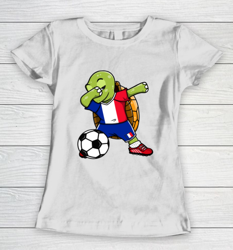 Dabbing Turtle France Soccer Fans Jersey French Football Women's T-Shirt