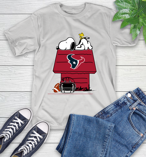 Houston Texans NFL Football Snoopy Woodstock The Peanuts Movie T-Shirt