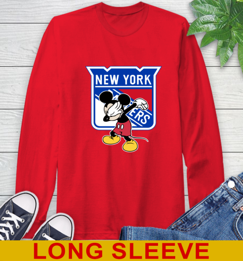 New York Rangers NHL Hockey Dabbing Mickey Disney Sports Long Sleeve T-Shirt 10
