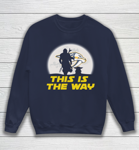 Nashville Predators NHL Ice Hockey Star Wars Yoda And Mandalorian This Is The Way Sweatshirt 2