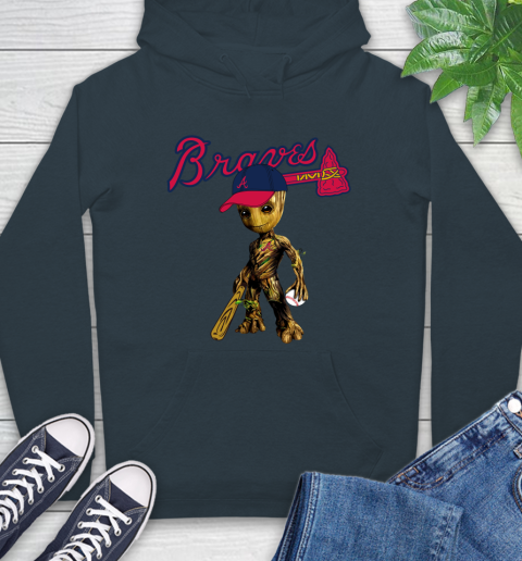 MLB Atlanta Braves Groot Guardians Of The Galaxy Baseball Hoodie 7