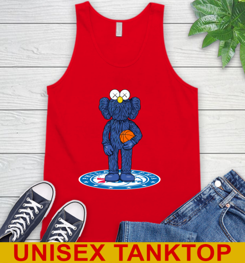 NBA Basketball Philadelphia 76ers Kaws Bff Blue Figure Shirt Tank Top 6