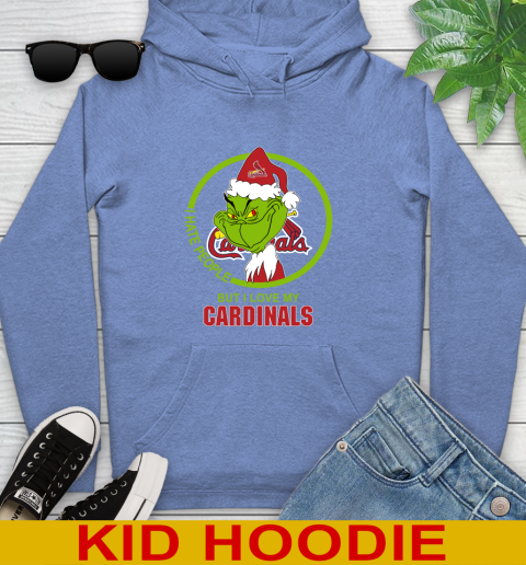 St.Louis Cardinals MLB Christmas Grinch I Hate People But I Love My Favorite Baseball Team Youth Hoodie 12
