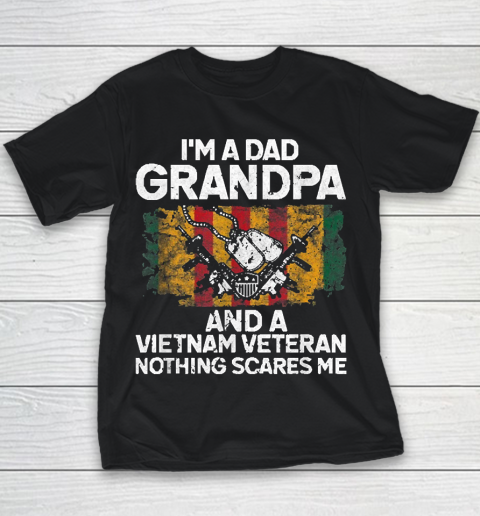 Grandpa Funny Gift Apparel  I'm A Dad Grandpa Vietnam Veteran Fathers Day Youth T-Shirt