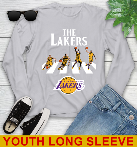 NBA Basketball Los Angeles Lakers The Beatles Rock Band Shirt Youth Long Sleeve 5
