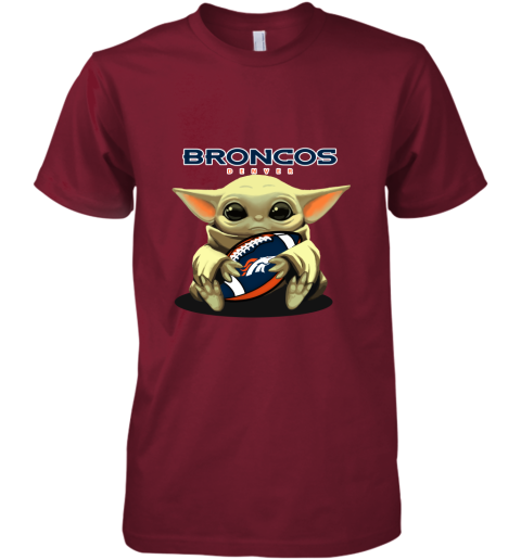 Baby Yoda Loves The Denver Broncos Star Wars NFL Premium Men's T-Shirt 