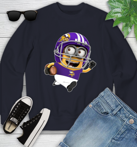 NFL Minnesota Vikings Minions Disney Football Sports Youth Sweatshirt 3
