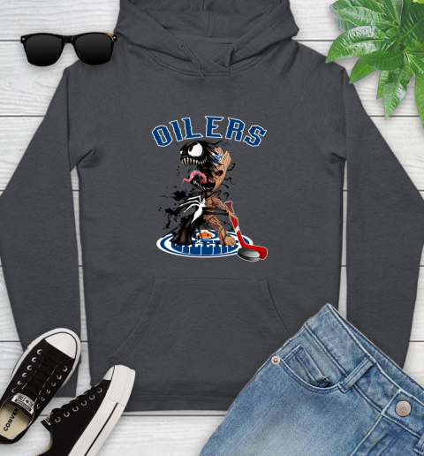 NHL Edmonton Oilers Hockey Venom Groot Guardians Of The Galaxy Youth Hoodie 8