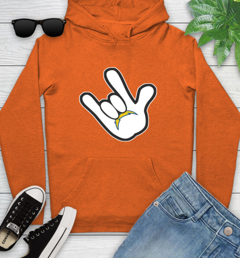 San Diego Chargers NFL Football Mickey Rock Hand Disney Youth Hoodie 5