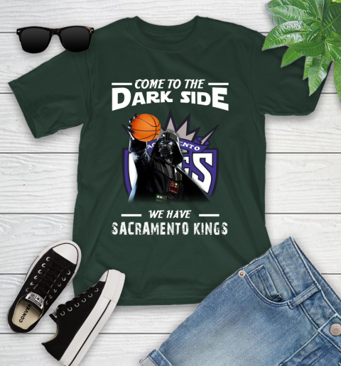 NBA Come To The Dark Side We Have Sacramento Kings Star Wars Darth Vader Basketball Youth T-Shirt 5