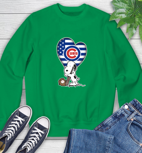 Chicago Cubs MLB Baseball The Peanuts Movie Adorable Snoopy Sweatshirt 6