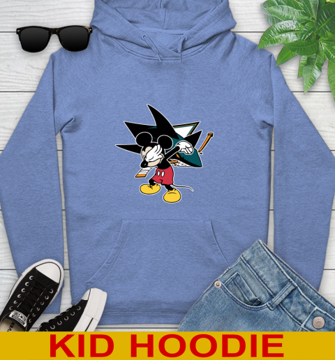 San Jose Sharks NHL Hockey Dabbing Mickey Disney Sports Youth Hoodie 12