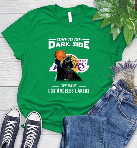 NBA Come To The Dark Side We Have Los Angeles Lakers Star Wars Darth Vader Basketball Women's T-Shirt 9
