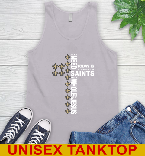 NFL All I Need Today Is A Little Bit Of New Orleans Saints Cross Shirt Tank Top 3